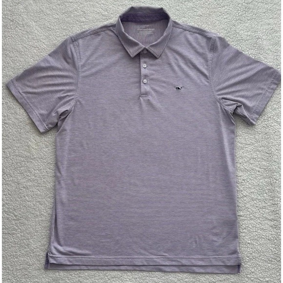 Vineyard Vines Other - Mens Vineyard Vines Performance Polo Shirt Purple Stripe Short Sleeve Size L
